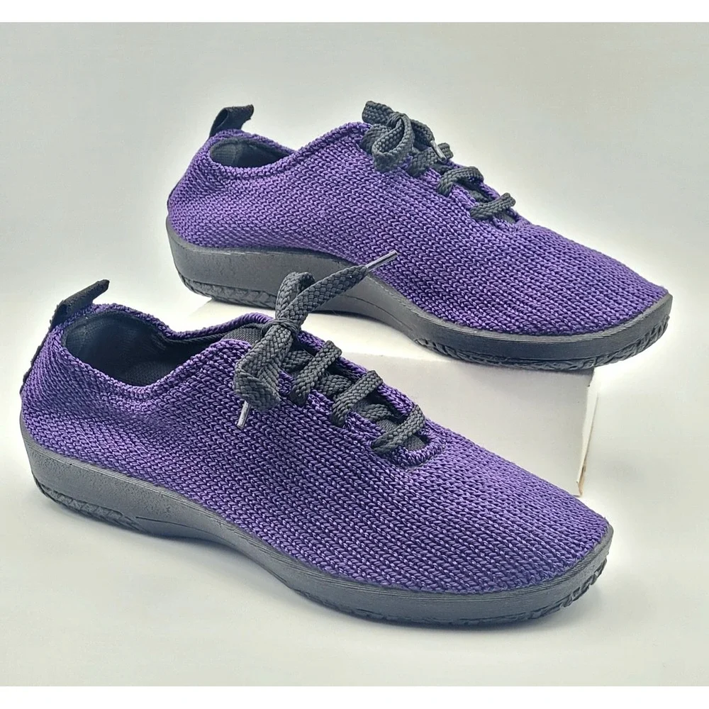 Arcopedico Classic Knit Lace Up Comfort Shoes Purple Women's EU 39 US 8.5 Vegan - Picture 1 of 9